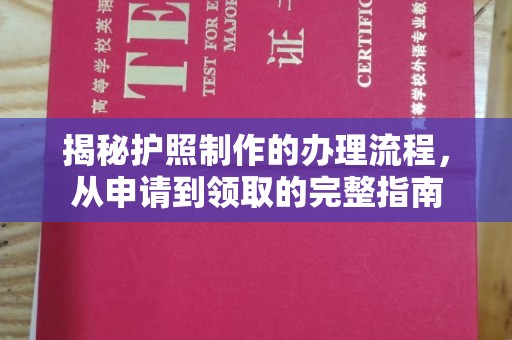 肃北揭秘护照制作的办理流程，从申请到领取的完整指南