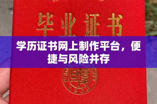 肃北学历证书网上制作平台，便捷与风险并存