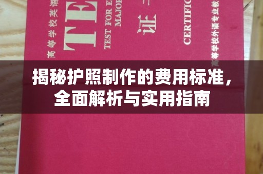 肃北揭秘护照制作的费用标准，全面解析与实用指南